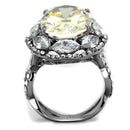 Vintage Engagement Rings TK2162 Stainless Steel Ring & CZ