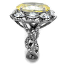 Silver Jewelry Rings Vintage Engagement Rings TK2162 Stainless Steel Ring & CZ Alamode Fashion Jewelry Outlet