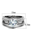 Vintage Engagement Rings TK2165 Stainless Steel Ring with AAA Grade CZ