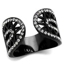 Silver Jewelry Rings Vintage Engagement Rings TK2166 - Stainless Steel Ring with Crystal Alamode Fashion Jewelry Outlet
