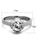 Vintage Engagement Rings TK2183 Stainless Steel Ring with Crystal