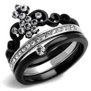Vintage Engagement Rings TK2187 Two-Tone Black Stainless Steel Ring