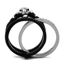 Vintage Engagement Rings TK2187 Two-Tone Black Stainless Steel Ring