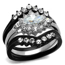 Vintage Engagement Rings TK2188 Two-Tone Black Stainless Steel Ring