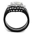 Vintage Engagement Rings TK2188 Two-Tone Black Stainless Steel Ring