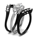 Vintage Engagement Rings TK2188 Two-Tone Black Stainless Steel Ring