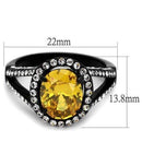 Vintage Engagement Rings TK2193 Black - Stainless Steel Ring with CZ