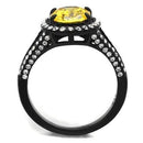 Vintage Engagement Rings TK2193 Black - Stainless Steel Ring with CZ