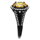 Vintage Engagement Rings TK2193 Black - Stainless Steel Ring with CZ