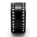 Silver Jewelry Rings Vintage Engagement Rings TK2195 - Stainless Steel Ring with Crystal Alamode Fashion Jewelry Outlet