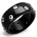 Vintage Engagement Rings TK2196 Black - Stainless Steel Ring with CZ