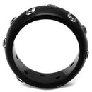 Vintage Engagement Rings TK2196 Black - Stainless Steel Ring with CZ