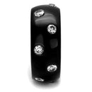 Vintage Engagement Rings TK2196 Black - Stainless Steel Ring with CZ