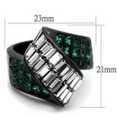 Vintage Engagement Rings TK2199 Black - Stainless Steel Ring with Synthetic