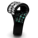 Vintage Engagement Rings TK2199 Black - Stainless Steel Ring with Synthetic
