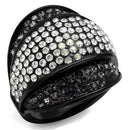 Silver Jewelry Rings Vintage Engagement Rings TK2200 - Stainless Steel Ring with Crystal Alamode Fashion Jewelry Outlet