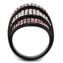 Silver Jewelry Rings Vintage Engagement Rings TK2201 - Stainless Steel Ring with Crystal Alamode Fashion Jewelry Outlet