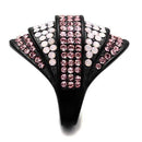 Silver Jewelry Rings Vintage Engagement Rings TK2201 - Stainless Steel Ring with Crystal Alamode Fashion Jewelry Outlet