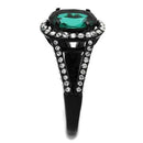 Silver Jewelry Rings Vintage Engagement Rings TK2202 Black - Stainless Steel Ring with Synthetic Alamode Fashion Jewelry Outlet