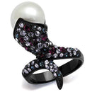 Vintage Engagement Rings TK2203 Black - Stainless Steel Ring with Synthetic