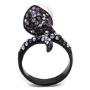 Silver Jewelry Rings Vintage Engagement Rings TK2203 Black - Stainless Steel Ring with Synthetic Alamode Fashion Jewelry Outlet