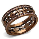 Vintage Engagement Rings TK2204LC Coffee light Stainless Steel Ring with Crystal