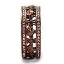Vintage Engagement Rings TK2204LC Coffee light Stainless Steel Ring with Crystal