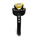 Vintage Engagement Rings TK2208 Black - Stainless Steel Ring with CZ
