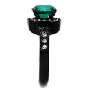 Vintage Engagement Rings TK2209 Black - Stainless Steel Ring with Synthetic