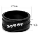 Vintage Engagement Rings TK2210 Black - Stainless Steel Ring with CZ