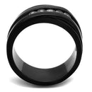 Vintage Engagement Rings TK2210 Black - Stainless Steel Ring with CZ