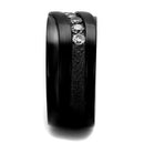Vintage Engagement Rings TK2210 Black - Stainless Steel Ring with CZ