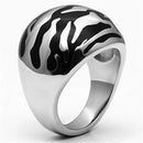 Vintage Engagement Rings TK672 Stainless Steel Ring with Epoxy in Jet
