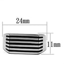 Silver Jewelry Rings Vintage Engagement Rings TK705 Stainless Steel Ring with Epoxy in Jet Alamode Fashion Jewelry Outlet