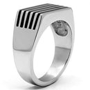 Vintage Engagement Rings TK705 Stainless Steel Ring with Epoxy in Jet