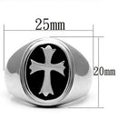 Vintage Engagement Rings TK714 Stainless Steel Ring with Epoxy in Jet