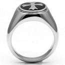 Silver Jewelry Rings Vintage Engagement Rings TK714 Stainless Steel Ring with Epoxy in Jet Alamode Fashion Jewelry Outlet