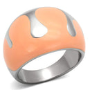 Vintage Engagement Rings TK802 Stainless Steel Ring with Epoxy in Orange