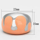 Vintage Engagement Rings TK802 Stainless Steel Ring with Epoxy in Orange