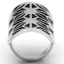 Vintage Engagement Rings TK918 Stainless Steel Ring with Epoxy in Jet