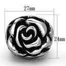 Vintage Engagement Rings TK922 Stainless Steel Ring with Epoxy in Jet