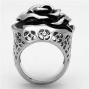 Vintage Engagement Rings TK922 Stainless Steel Ring with Epoxy in Jet