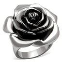 Vintage Engagement Rings TK923 Stainless Steel Ring with Epoxy in Jet