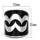 Vintage Engagement Rings TK926 Stainless Steel Ring with Epoxy in Jet