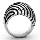 Vintage Engagement Rings TK929 Stainless Steel Ring with Epoxy in Jet