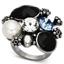 Vintage Engagement Rings TK941 Stainless Steel Ring with Synthetic