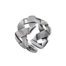 Silver Jewelry Rings Vintage Exaggerated X Pattern Casual Unisex Silver Ring TIY
