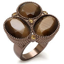 Silver Jewelry Rings Vintage Gold Rings LO1640 Chocolate Gold Brass Ring with Top Grade Crystal Alamode Fashion Jewelry Outlet