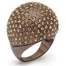 Silver Jewelry Rings Vintage Gold Rings LO1652 Chocolate Gold Brass Ring with Top Grade Crystal Alamode Fashion Jewelry Outlet