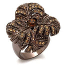 Silver Jewelry Rings Vintage Gold Rings LO1655 Chocolate Gold Brass Ring with Top Grade Crystal Alamode Fashion Jewelry Outlet